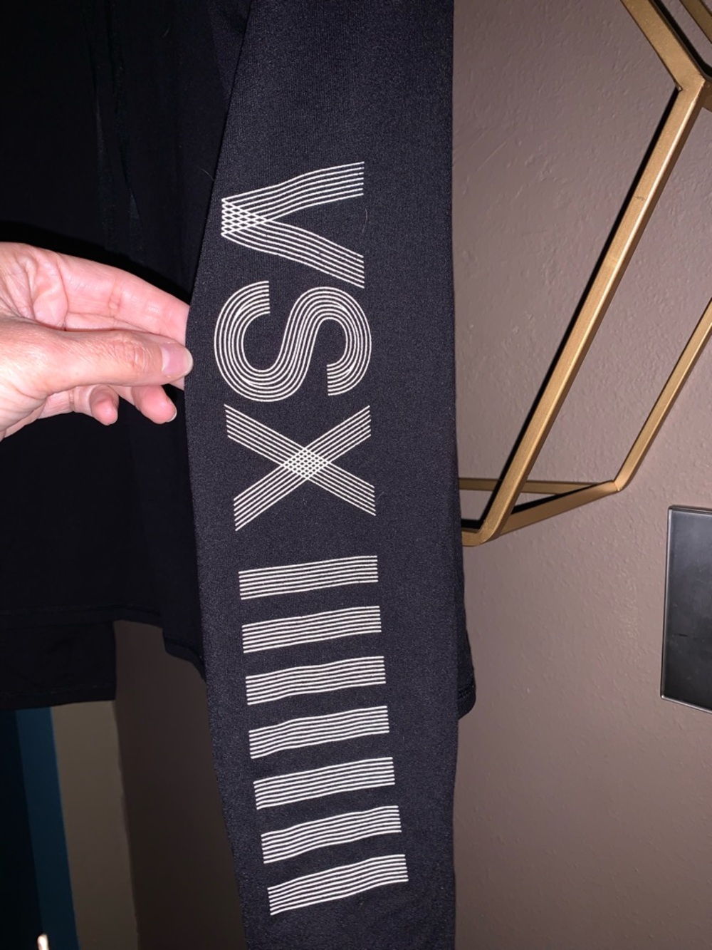 Victoria's Secret VSX Sport Black Pullover with Pink Trim - Picture 2 of 3
